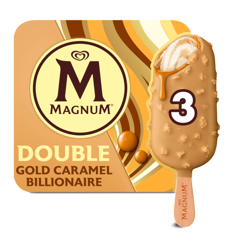 Magnum Eis Double Gold Caramel Billionaire 3 x 85 ml